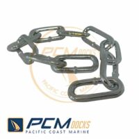 cadena de alta resistencia ideal para anclajes y uniones entre módulos flotantes de PCM Docks, versátil y adecuada para diversos proyectos que requieren calidad y seguridad.